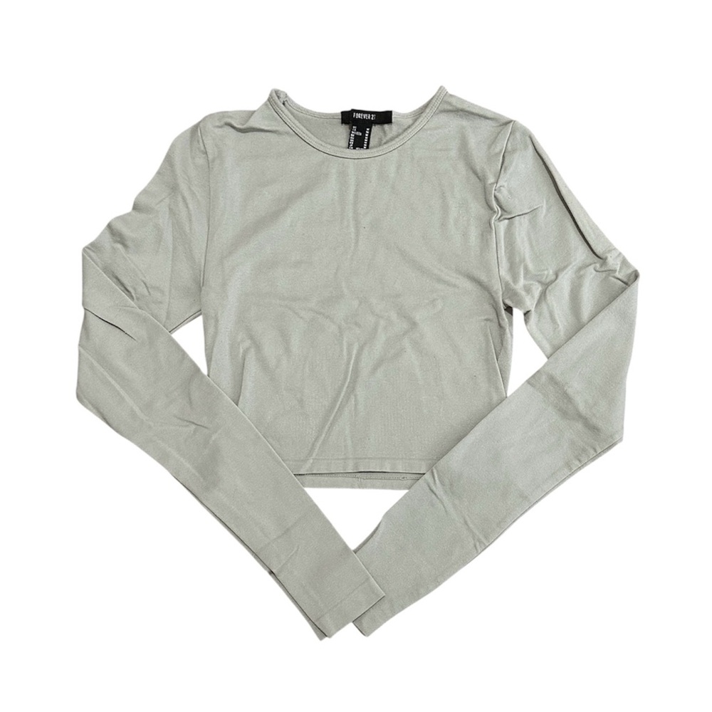 tan f21 crop long sleeve